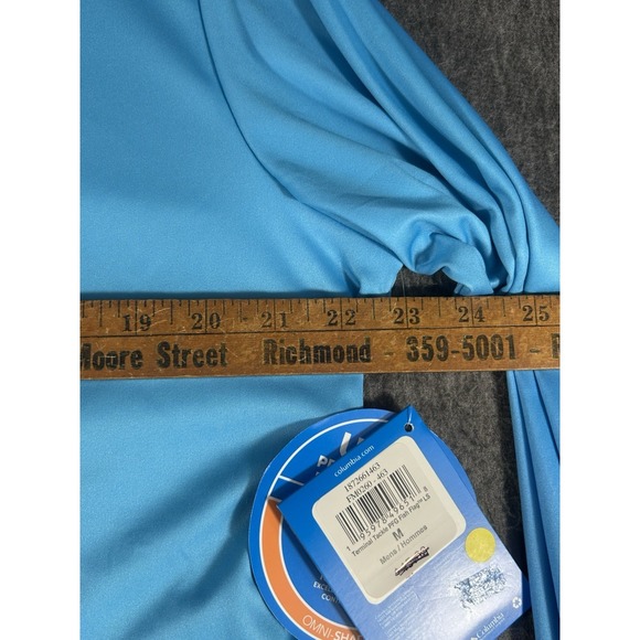NWT COLUMBIA MEN'S PFG TBlue Omni-Shade L/S Shirt M UPF Sun Protection Fish Flag - Picture 8 of 9
